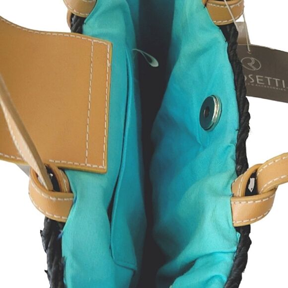 Rosetti Black Woven Floral Embroidered Shoulder Purse - Picture 6 of 7